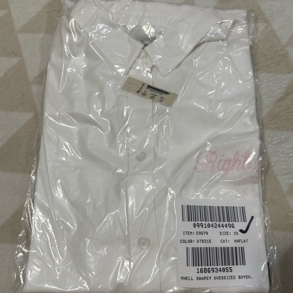 NWT Madewell White Cotton Button Down - Picture 3 of 5